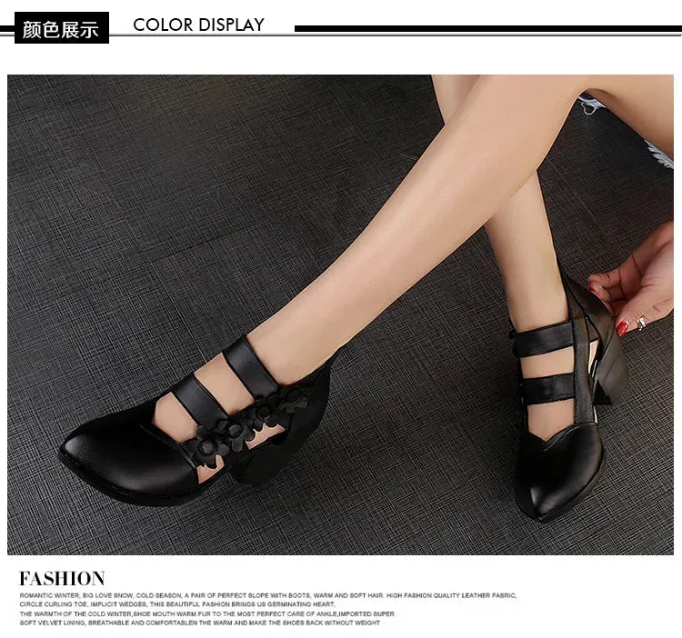 Funki Buys | Shoes | Women's Gothic Leather Low Heel Wedges