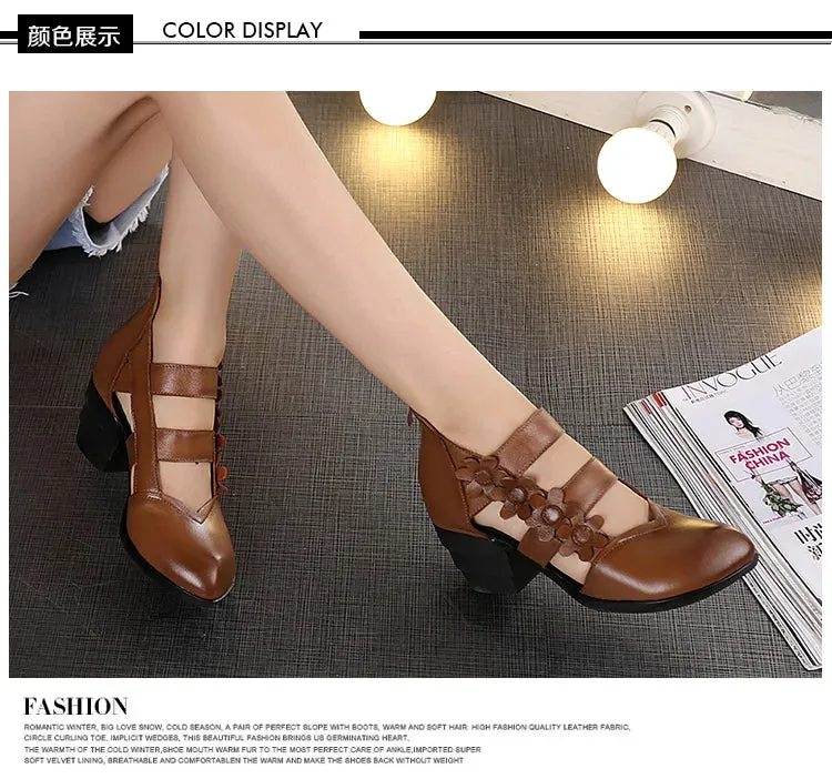 Funki Buys | Shoes | Women's Gothic Leather Low Heel Wedges