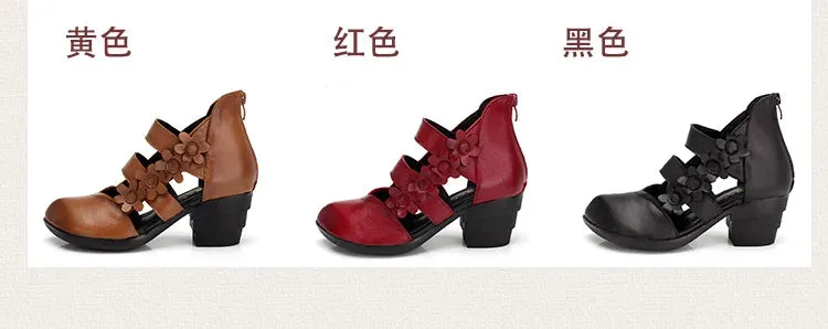 Funki Buys | Shoes | Women's Gothic Leather Low Heel Wedges
