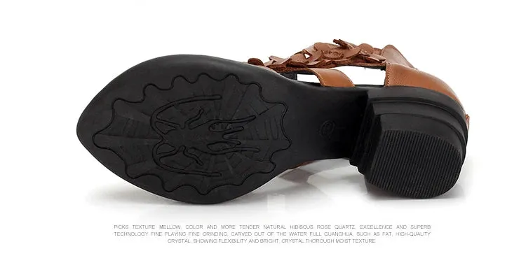Funki Buys | Shoes | Women's Gothic Leather Low Heel Wedges