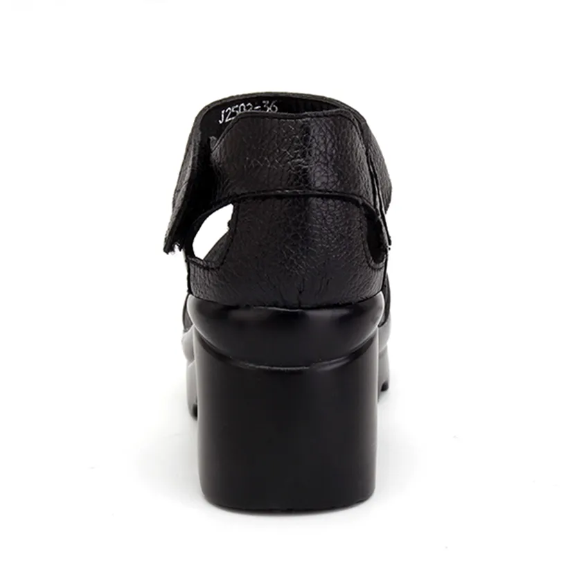 Funki Buys | Shoes | Women's Gothic Leather Low Heel Wedges