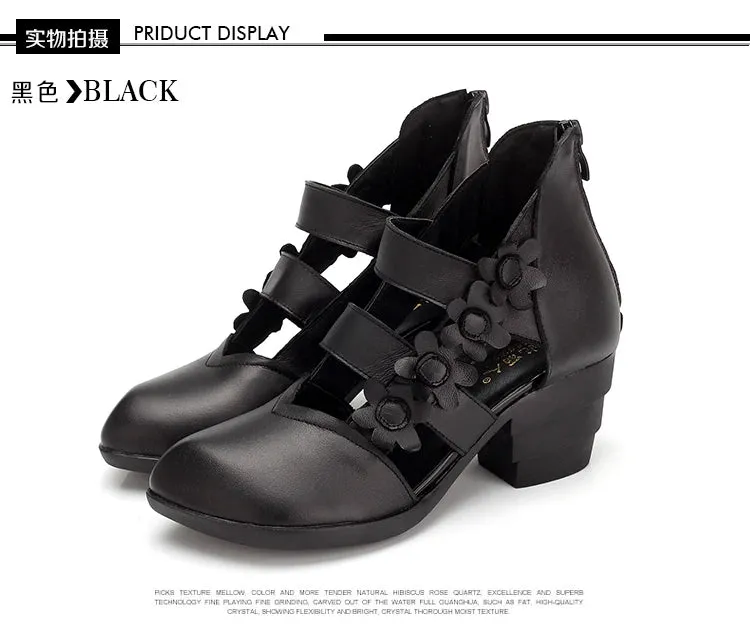 Funki Buys | Shoes | Women's Gothic Leather Low Heel Wedges