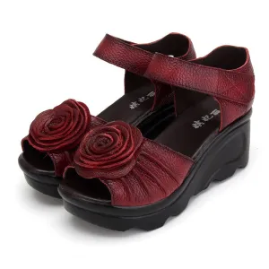 Funki Buys | Shoes | Women's Gothic Leather Low Heel Wedges