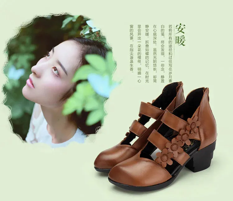 Funki Buys | Shoes | Women's Gothic Leather Low Heel Wedges
