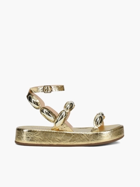 Gala Ouro Metal Breathable Sole Relaxed Open Toe Shoes Ultra Flex Construction Gala Ouro Metal