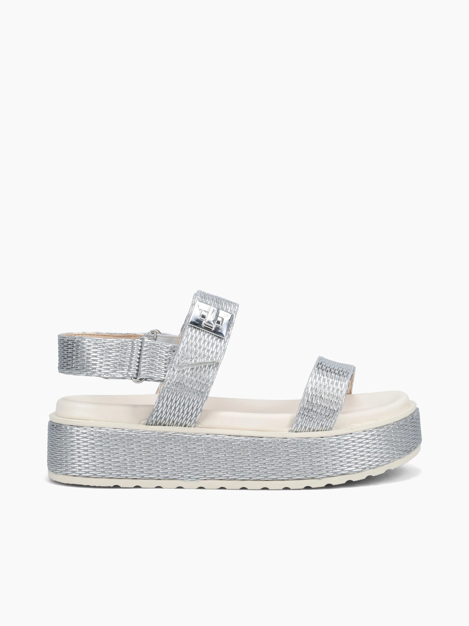 Sandal Straps Gel Cushioning Galicia Silver Raffia