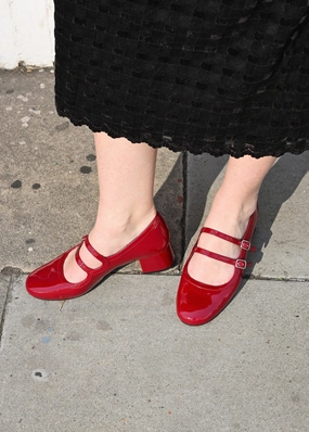 Gatsby Heel - Red Vintage Style quality - focused Gatsby Heel - Red