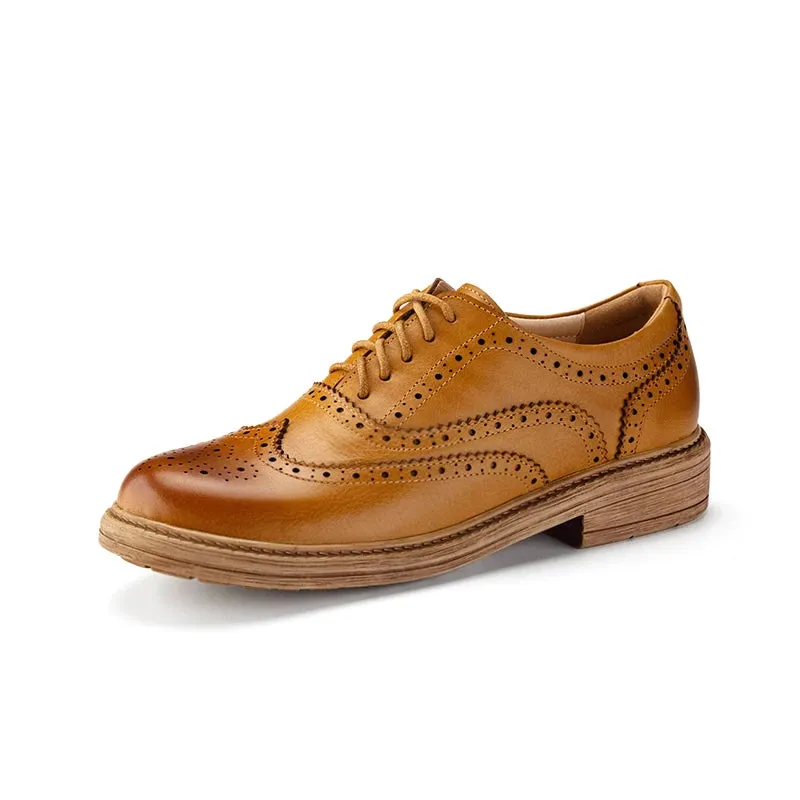 Genuine Leather Mixed Color Oxfords