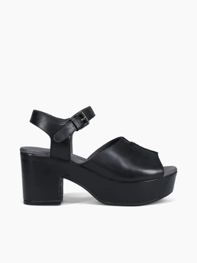 Giannis Black Leather Stylish Night Sandals Giannis Black Leather Active Feet Heel