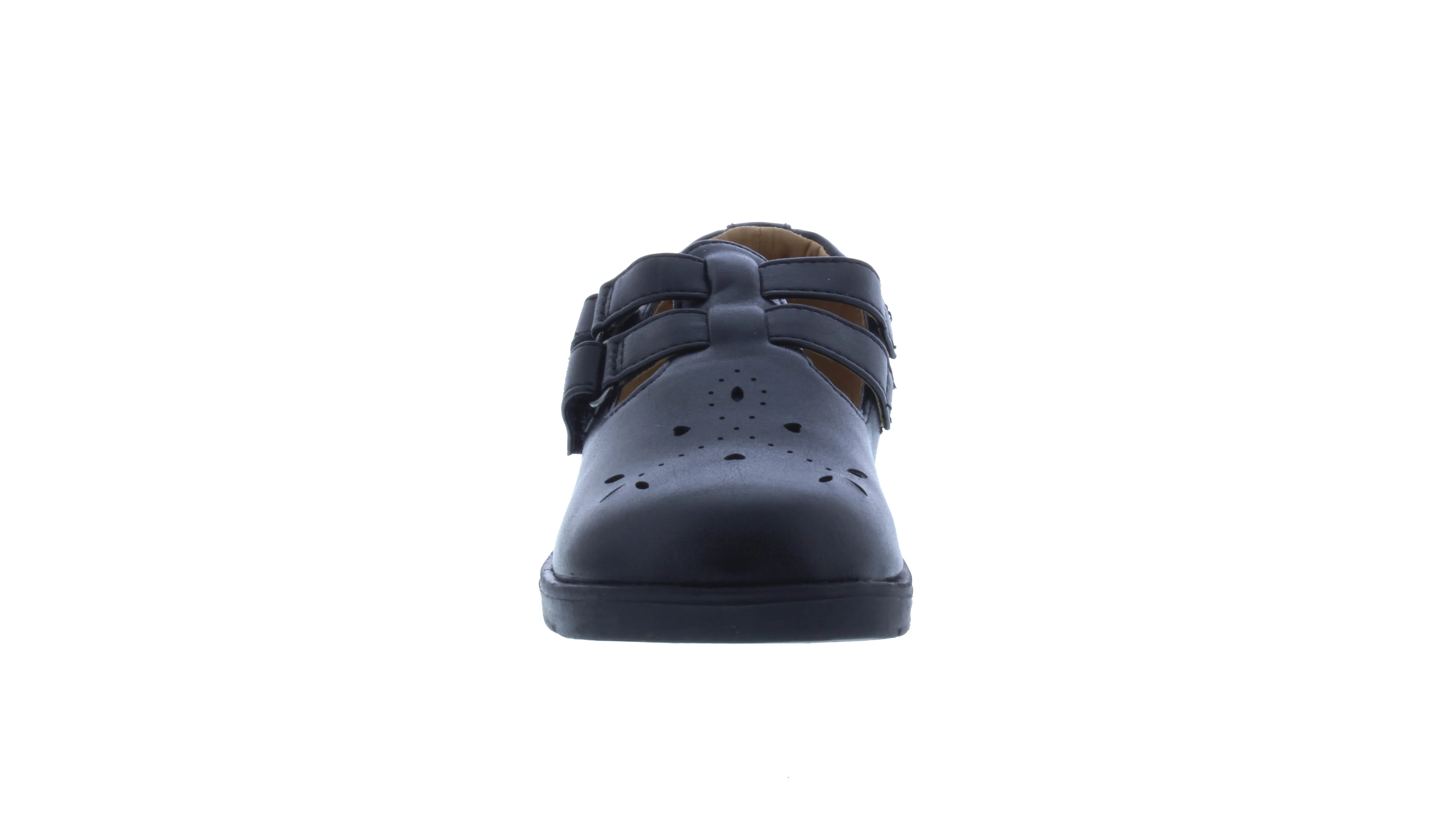 Girls Double Velcro School Shoe