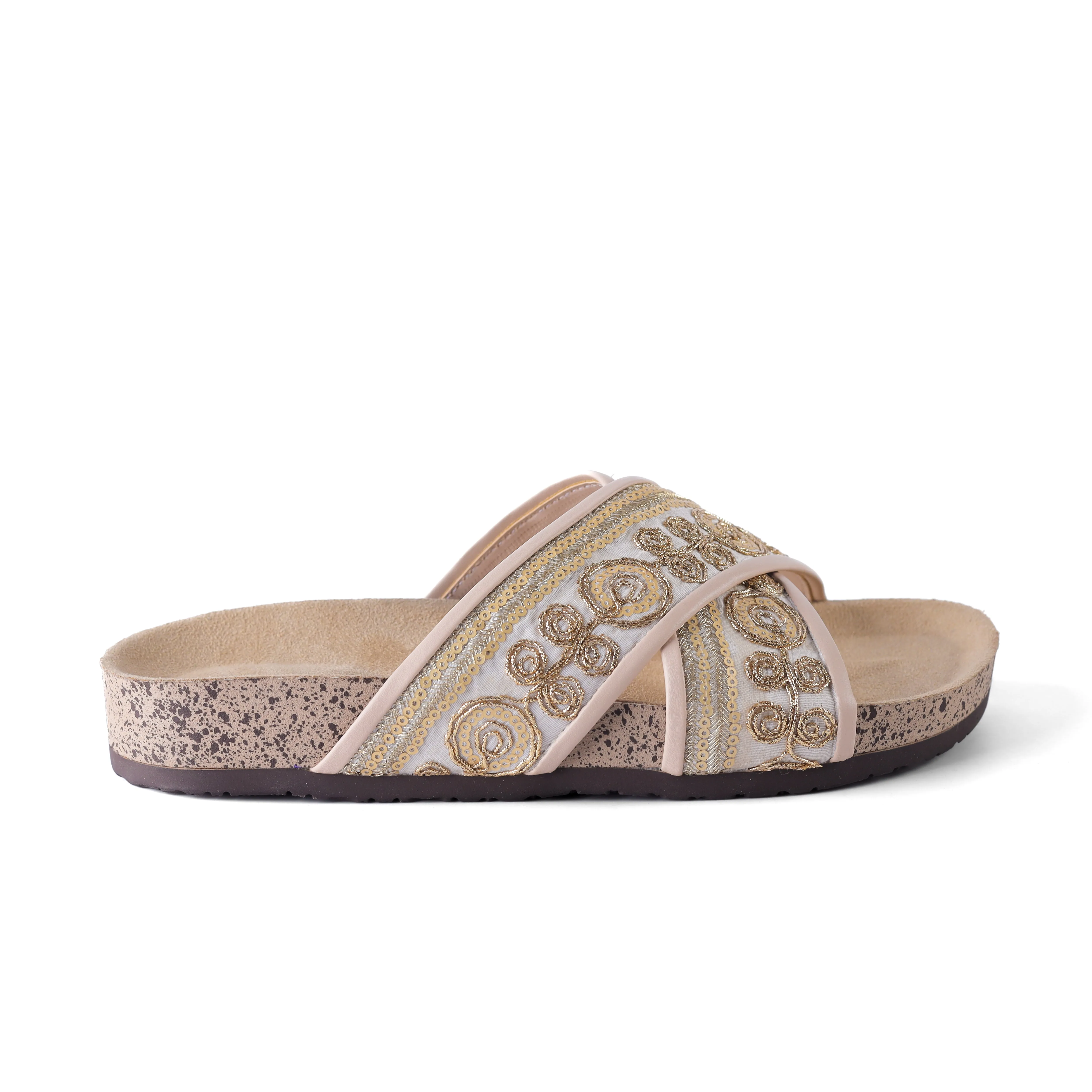 Glimmering Oasis Slide Sandals