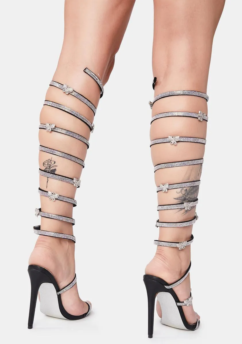 Going Up Butterfly Wrap Heels
