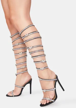 Going Up Butterfly Wrap Heels
