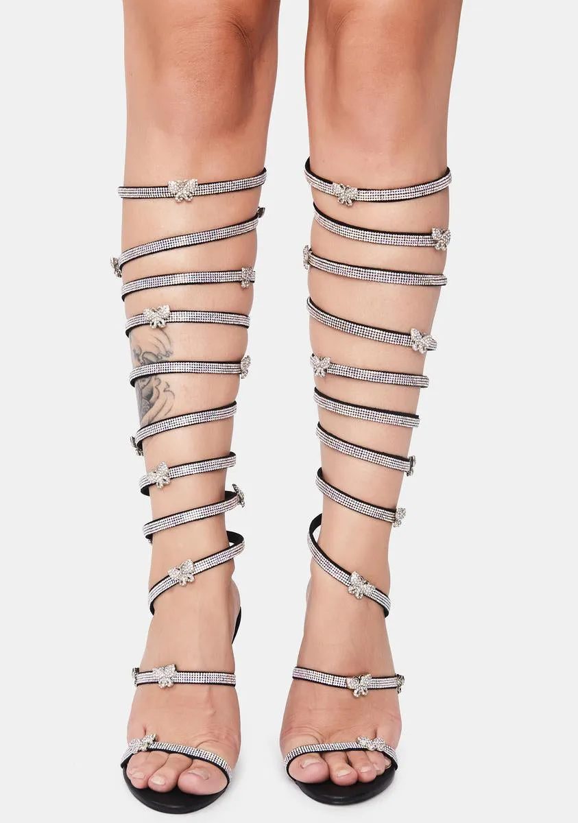 Going Up Butterfly Wrap Heels