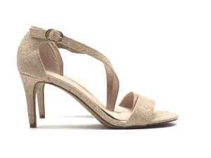 Gold Sandals Heels Stiletto Kelly And Katie, Size 7