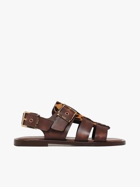 Gretta Brown Leopard Leather Full Strap Walk Flow Work Light Gretta Brown Leopard Leather
