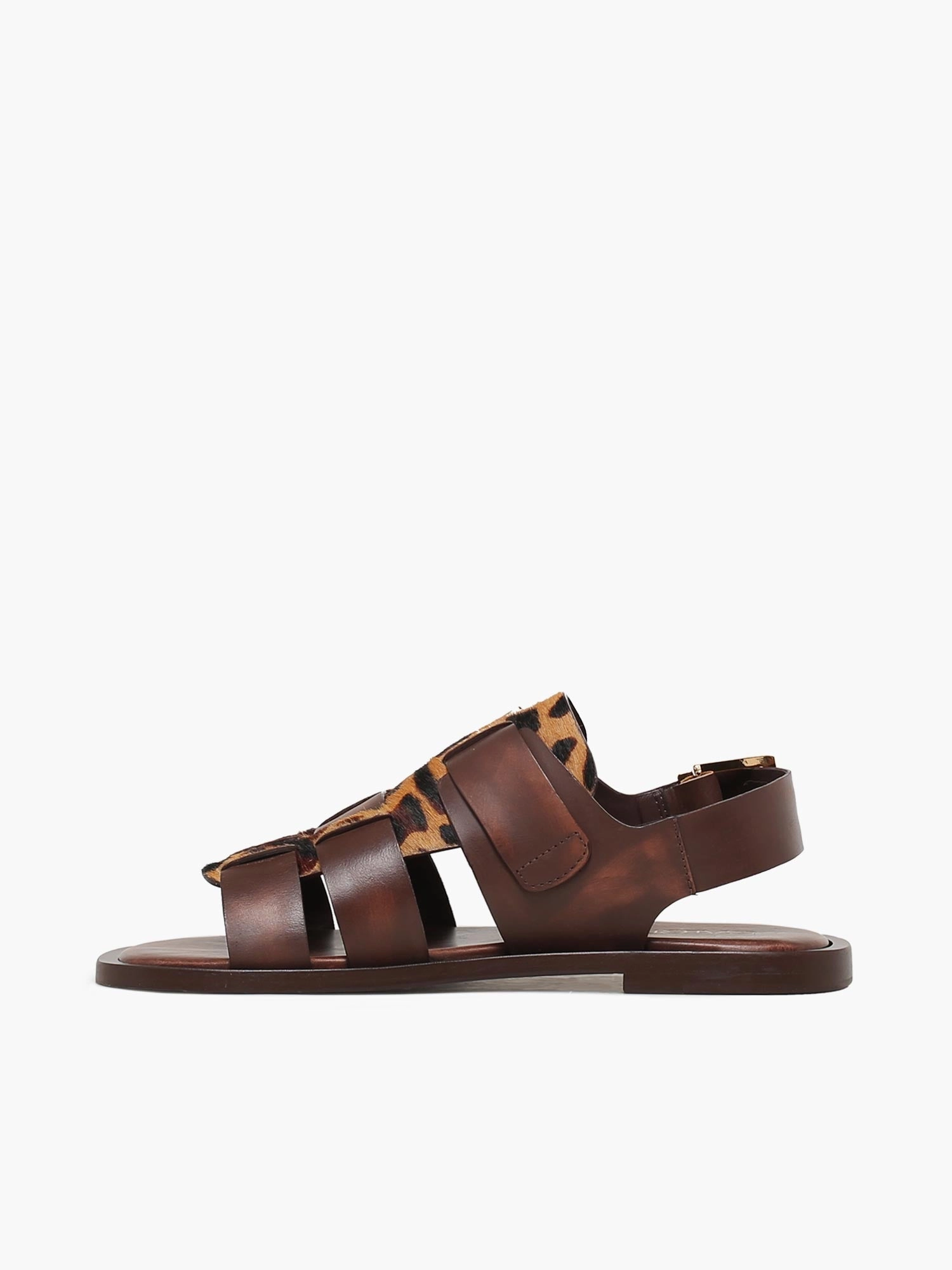 Footwear for Traveling Sunny Mood Gretta Brown Leopard Leather