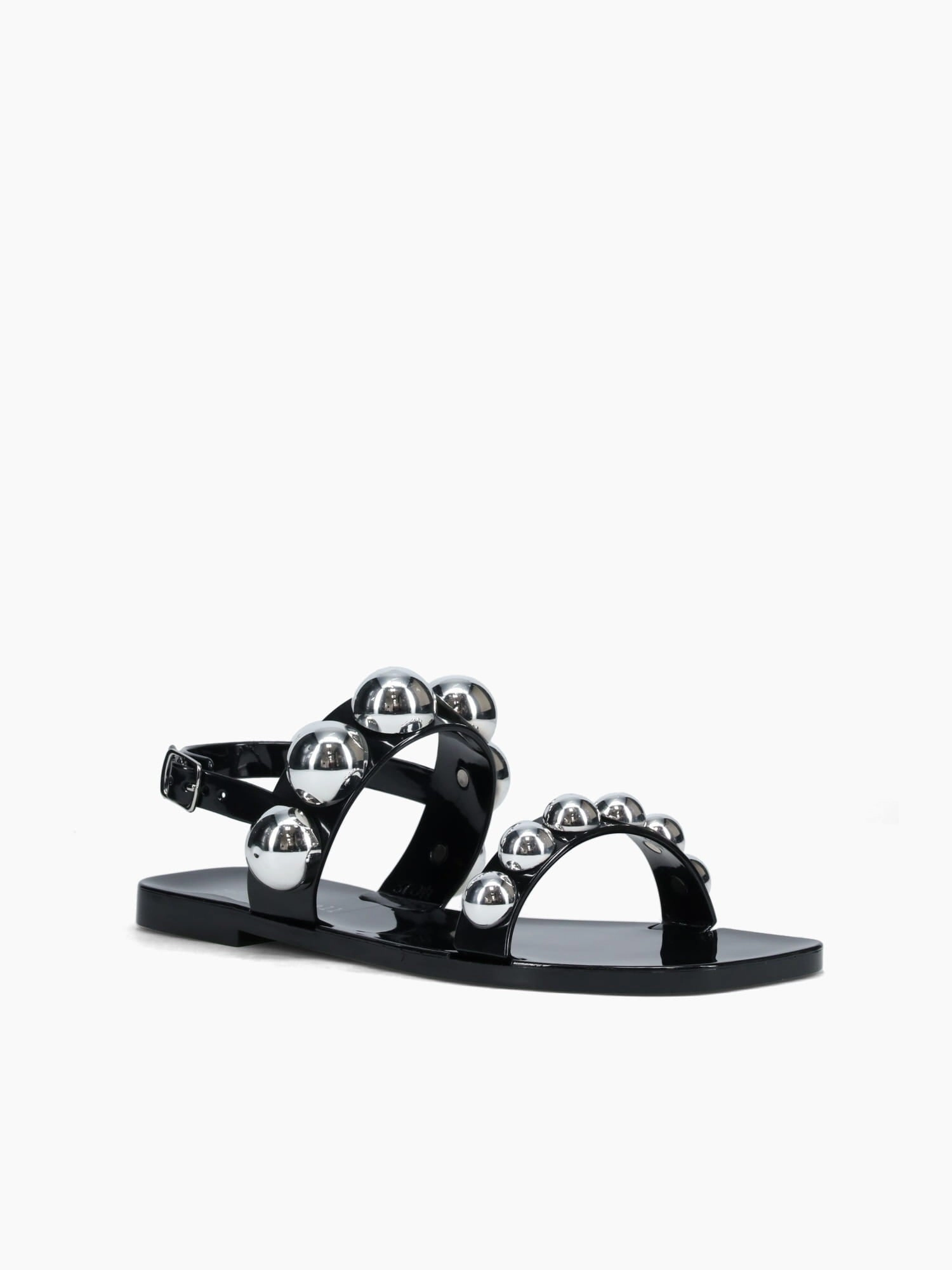 Breathable Material Gum Drop Black Silver shiny