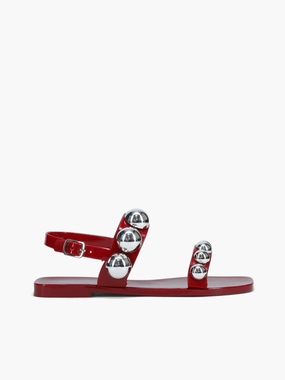 Gum Drop Red Silver shiny Eva Midsole Waterproof Seam Relaxed Open Toe Shoes Gum Drop Red Silver shiny