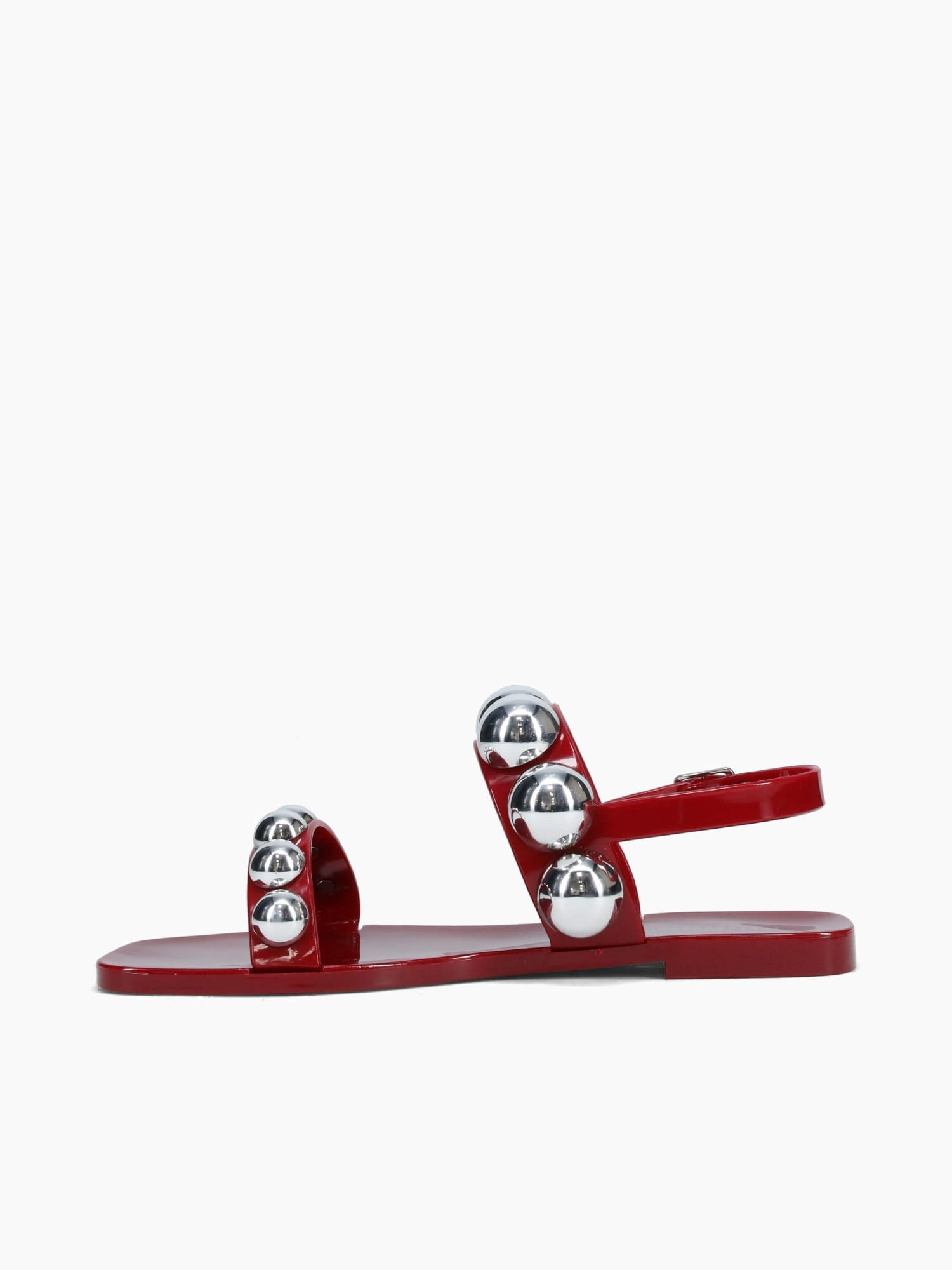 Casual Footwear for Men Ergonomic Design Gum Drop Red Silver shiny