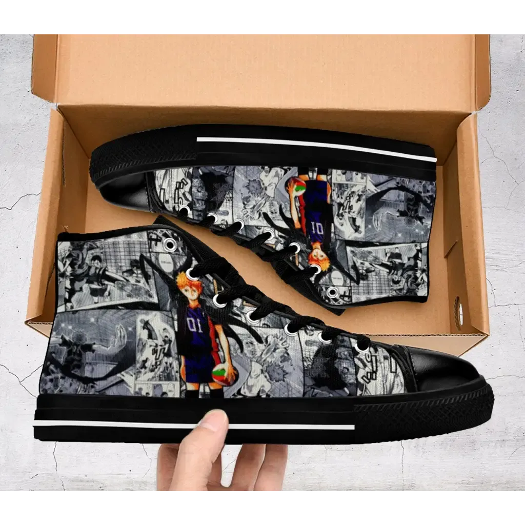 Haikyuu Hinata Shouyou Anime Shoes High Top Sneakers for Kids and Adults