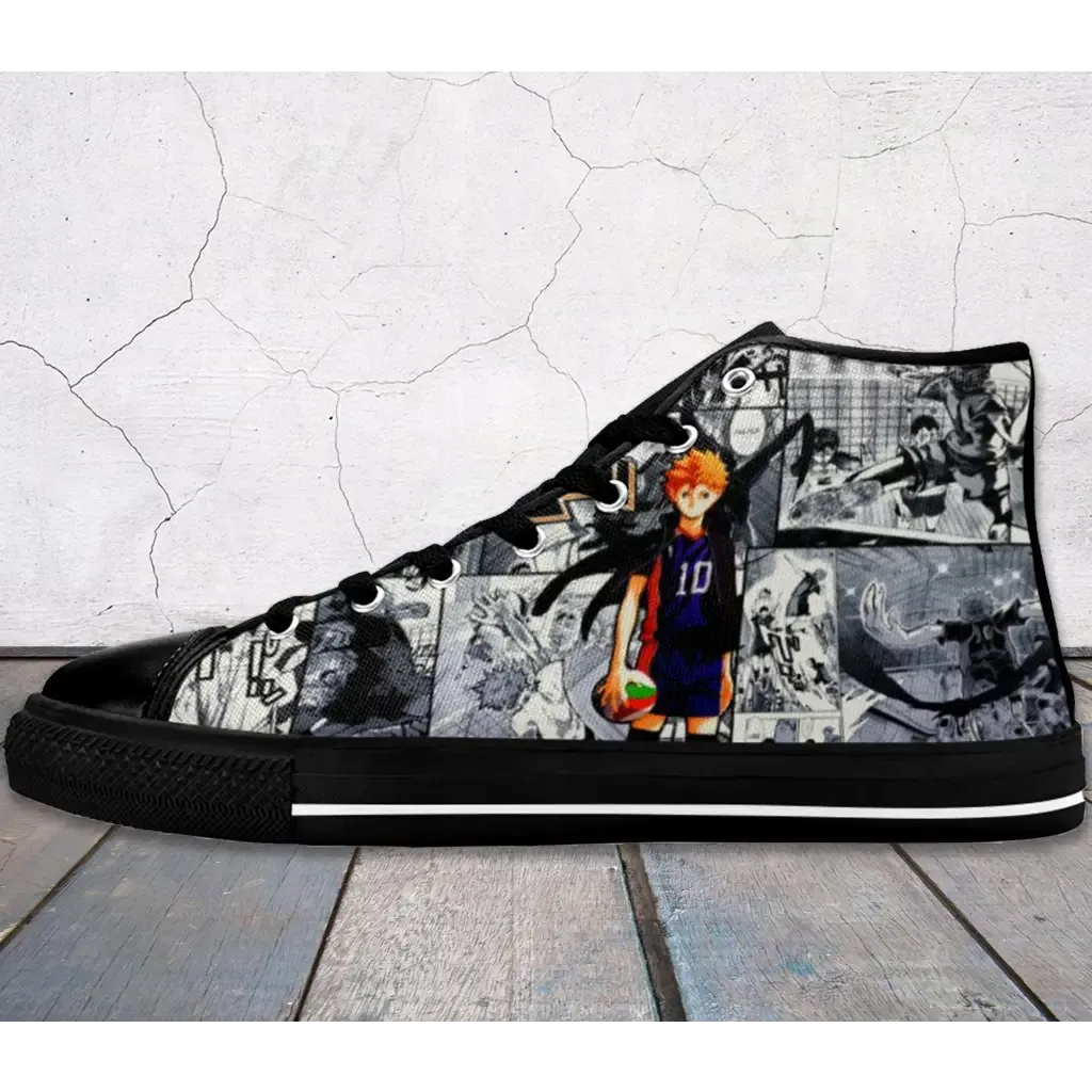 Haikyuu Hinata Shouyou Anime Shoes High Top Sneakers for Kids and Adults