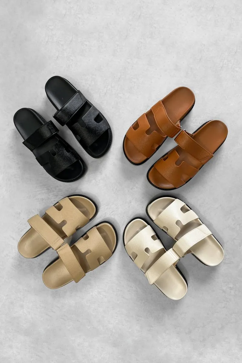 HALLIE Gladiator Strap Sandal - Camel