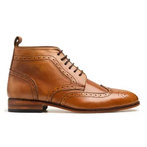 Handmade Custom Calf Leather Bronze Dress Chukka Boots For Men