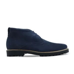 Handmade Custom Suede Leather Blue Dress Chukka Boots For Men