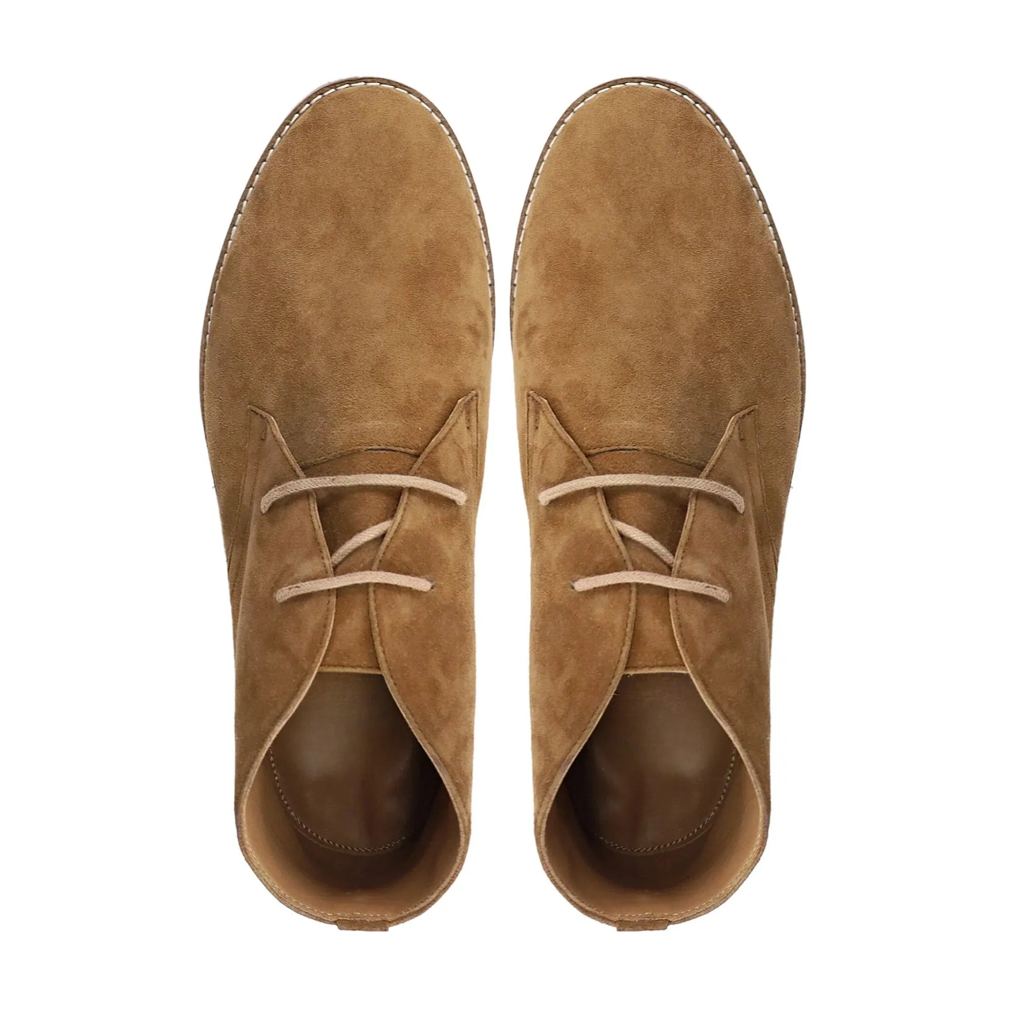Handmade Custom Suede Leather Camel Dress Chukka Boots For Men