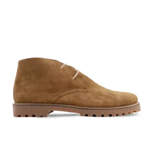 Handmade Custom Suede Leather Camel Dress Chukka Boots For Men