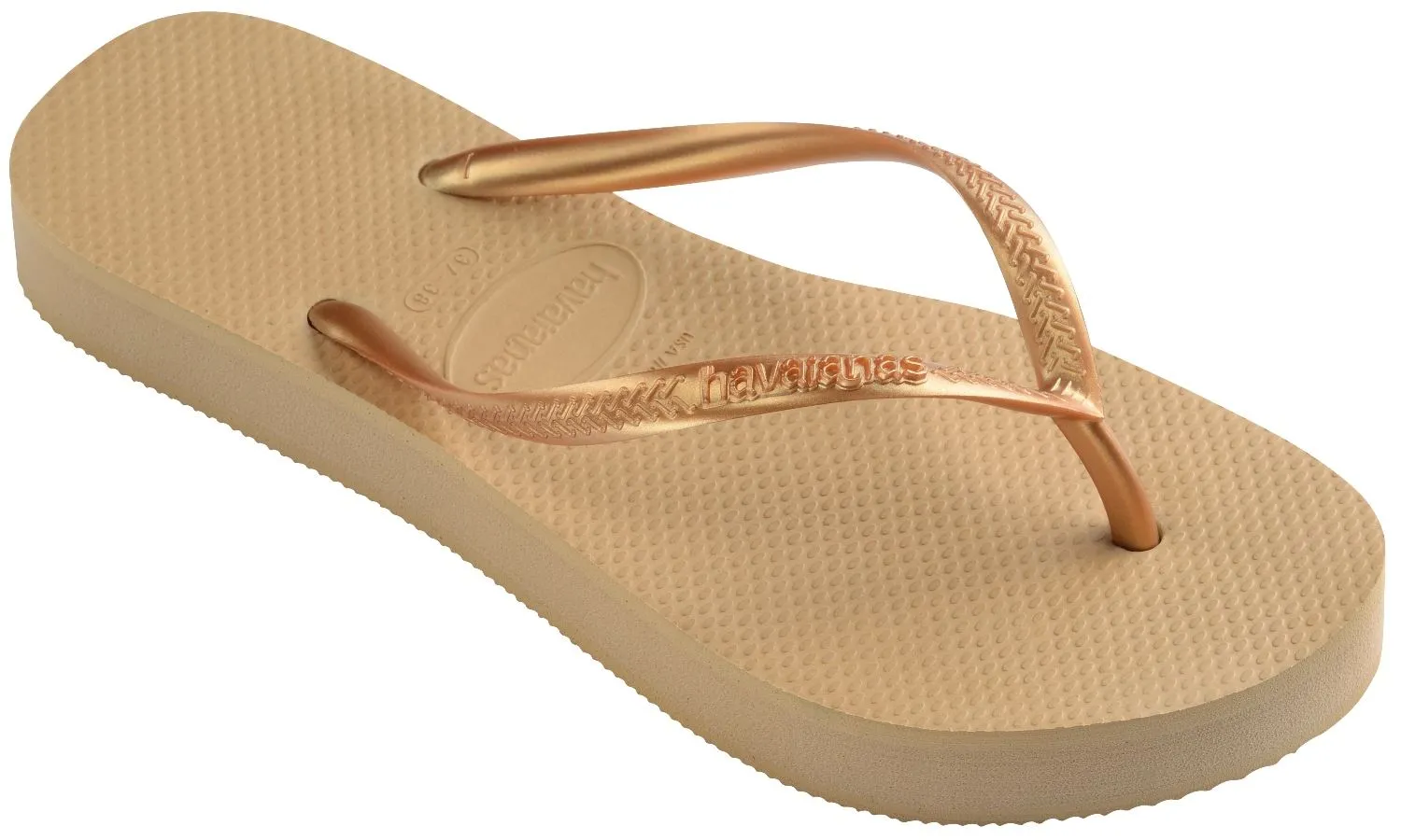 Havaianas Slim Flatform Golden Womens Flip Flops