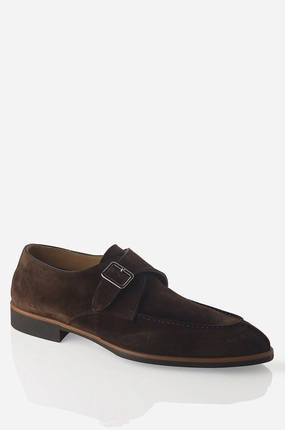 Heel Free David August Suede Monk Strap in Mustang Mobility Flex David August Suede Monk Strap in Mustang