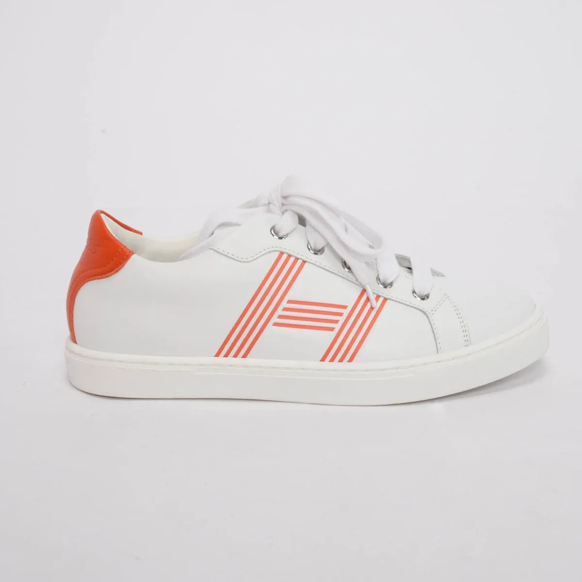 Hermes White Calfskin Avantage Sneakers 36.5