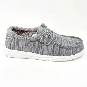 Hey Dude Wally Linen Stone Youth Size 11 Slip On Walking Comfort Shoes