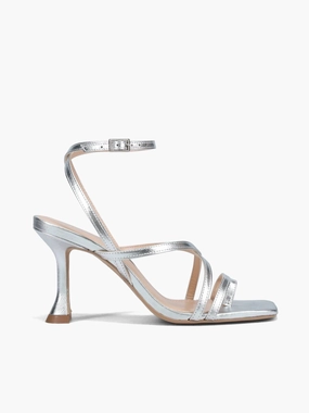 Hillary Silver Crystal Leather Waterproof Option Hillary Silver Crystal Leather Classic Sandals Resort Look