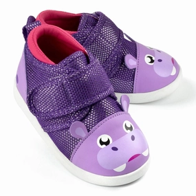 Hippo Squeaky Toddler Shoes | Sparkly Purple Breathable Lining Abrasion Resistant Material Hippo Squeaky Toddler Shoes | Sparkly Purple