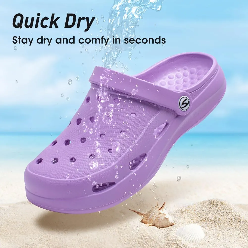 HOBIBEAR Women Classic Clog Slip on Garden Shoes Sandals Slippers for Indoor Outdoor