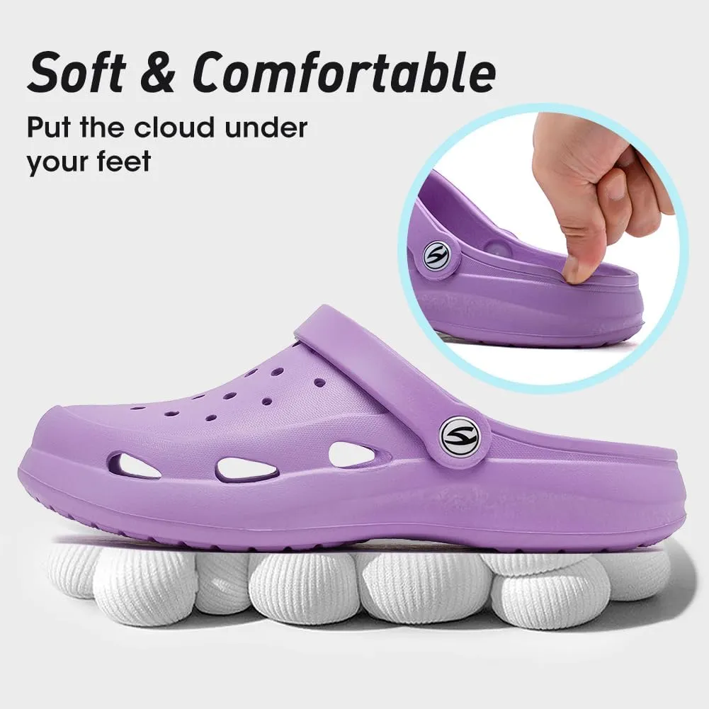 HOBIBEAR Women Classic Clog Slip on Garden Shoes Sandals Slippers for Indoor Outdoor
