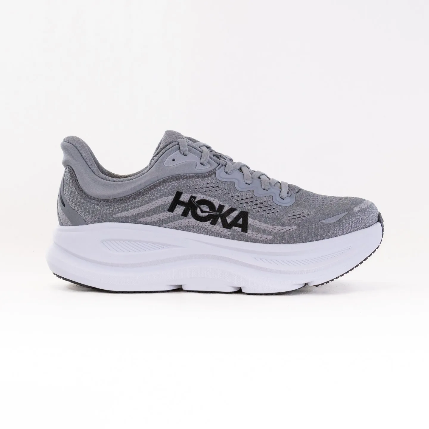 Hoka Bondi 9 Wide (Men's) - Galactic Grey/Stellar Grey Harbor Jog Round Edge