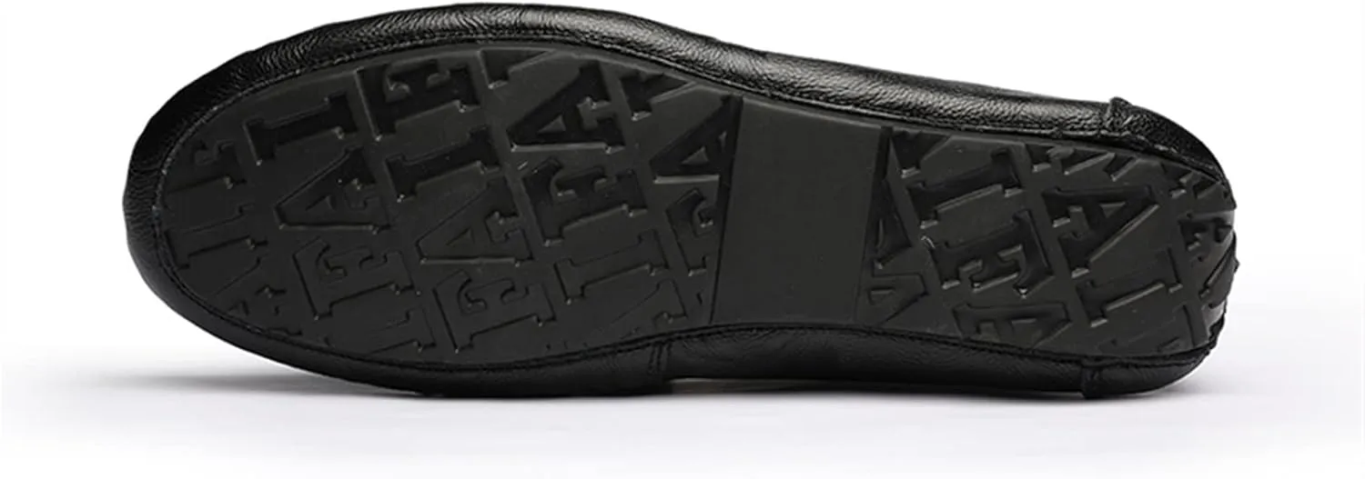 HOOENG Driving Moccasins for Men Genuine Leather Tassel Stitching Details Round Toe Flexible Flat Heel Lightweight Resistant Outdoor Slip On