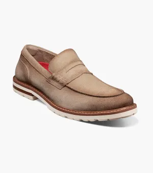 Hopkins Moc Toe Penny Slip On-Sand | Stacy Adams Nano Grip Tread Statement flair smoothest Hopkins Moc Toe Penny Slip On-Sand | Stacy Adams