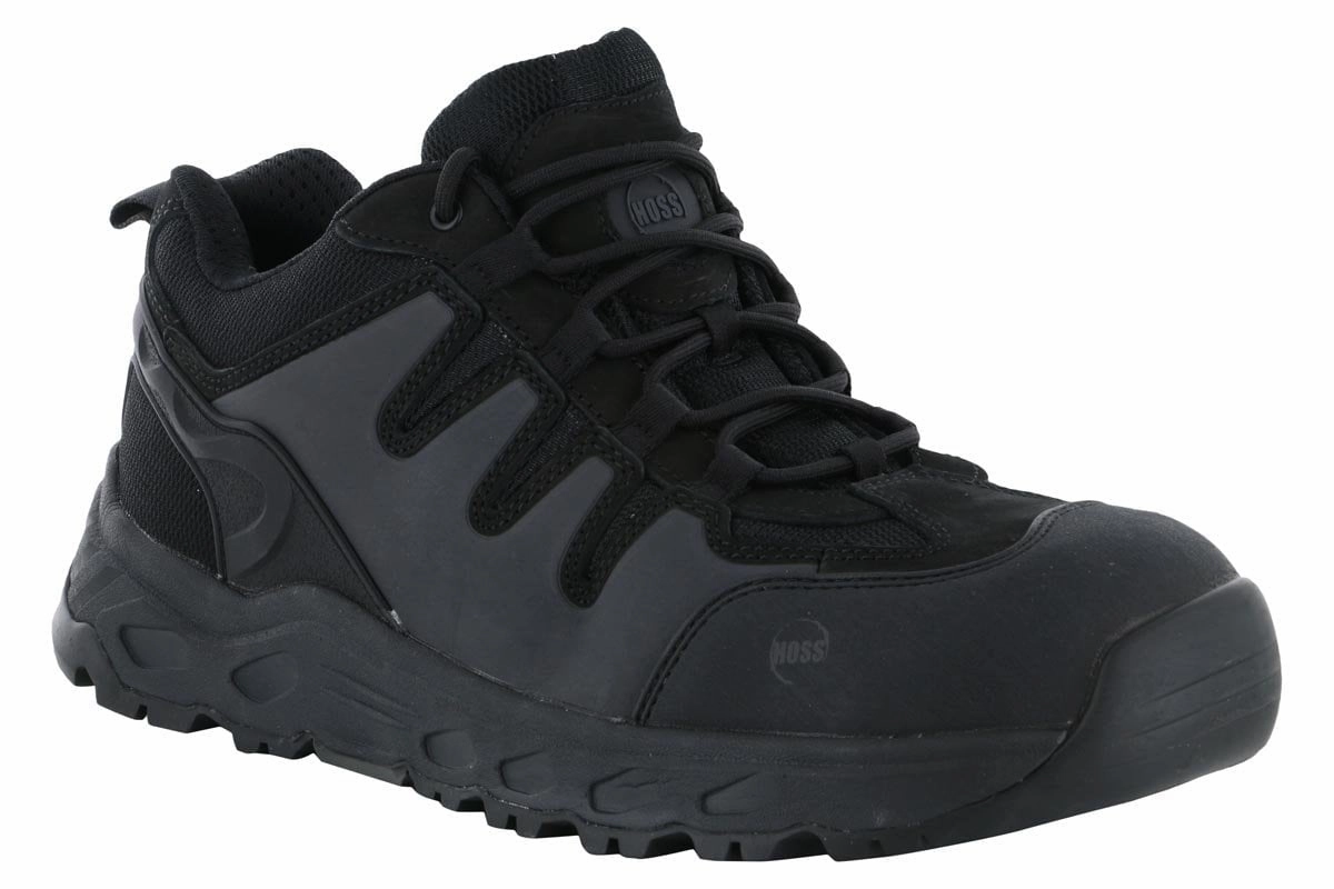 Hoss Eric Lo Aluminum Safety Toe Black Extreme Durability Quick Slip Design