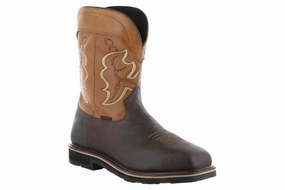 Hoss Showdown Composite Toe Western Boot Brown Industrial Traction suede upper Hoss Showdown Composite Toe Western Boot Brown
