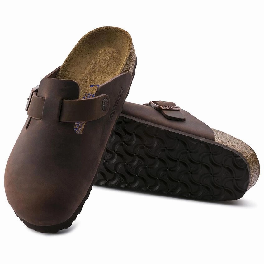 Hybrid Edge Birkenstock Unisex Boston Soft Footbed Oiled Leather - Habana Peak Mode