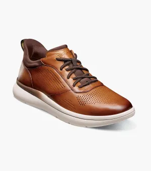 Hypoallergenic materials Fleet Perf Toe Elastic Lace Sneaker-Cognac | Florsheim Fleet Perf Toe Elastic Lace Sneaker-Cognac | Florsheim Waterproof Tech most party