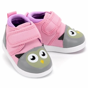 Ice-Ready Owl Squeaky Toddler Shoes | Pink Owl Squeaky Toddler Shoes | Pink mud proof Anti Odor Urban Stroll