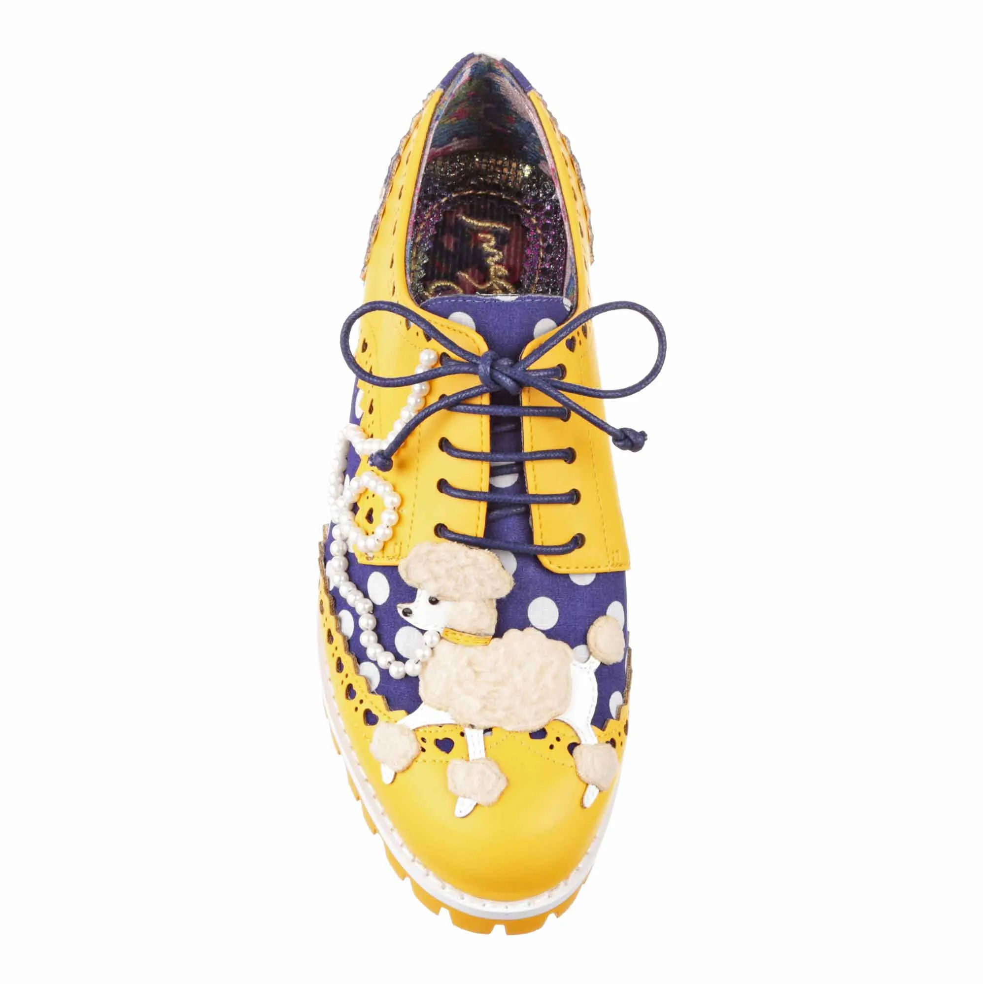 Irregular Choice Women's 4614-01 Sockhop Sweetie Lace Up Brogue Shoes Mustard