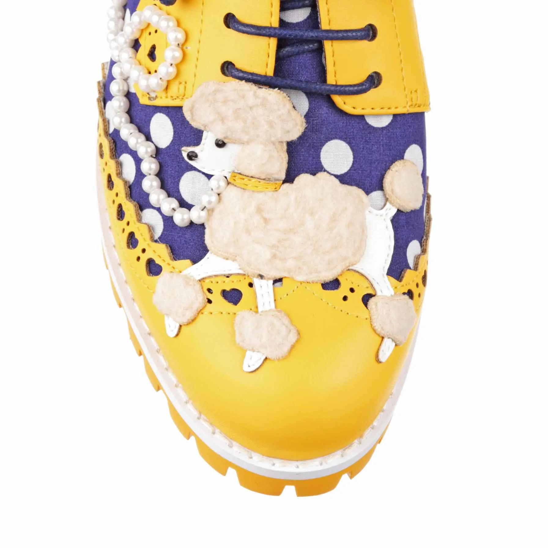 Irregular Choice Women's 4614-01 Sockhop Sweetie Lace Up Brogue Shoes Mustard