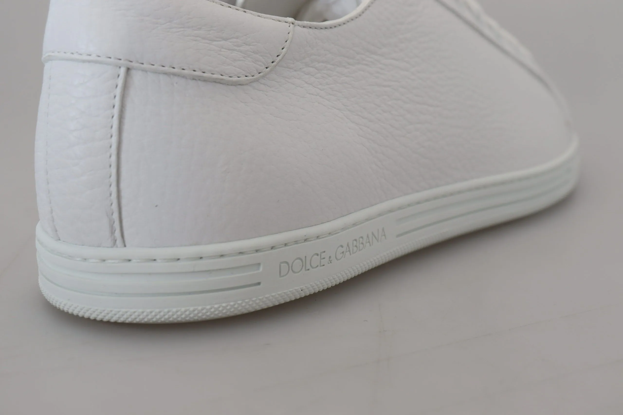 Italian Leather White Low-Top Sneakers